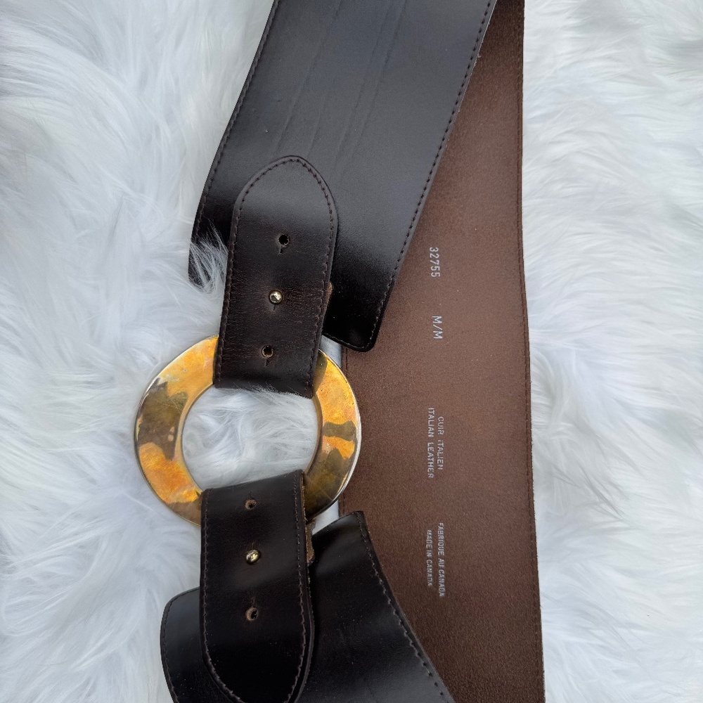 Brown genuine leather Belt BCBG